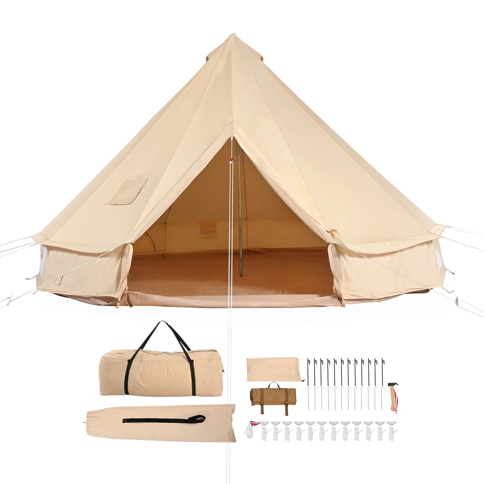 Canvas Bell  4-Season Camping Yurt Tent with Stove Jack