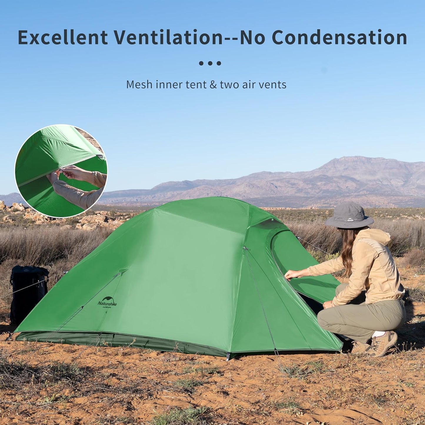 Camping Tent Waterproof Professional Tent Ultralight Trekking Tent 4 Seasons Tent 3 People Outdoor Camping Lightweight Tent Backpacking Cycling Hiking | with Footprint, Free Standing, Dome, Camping, Hiking, Waterproof