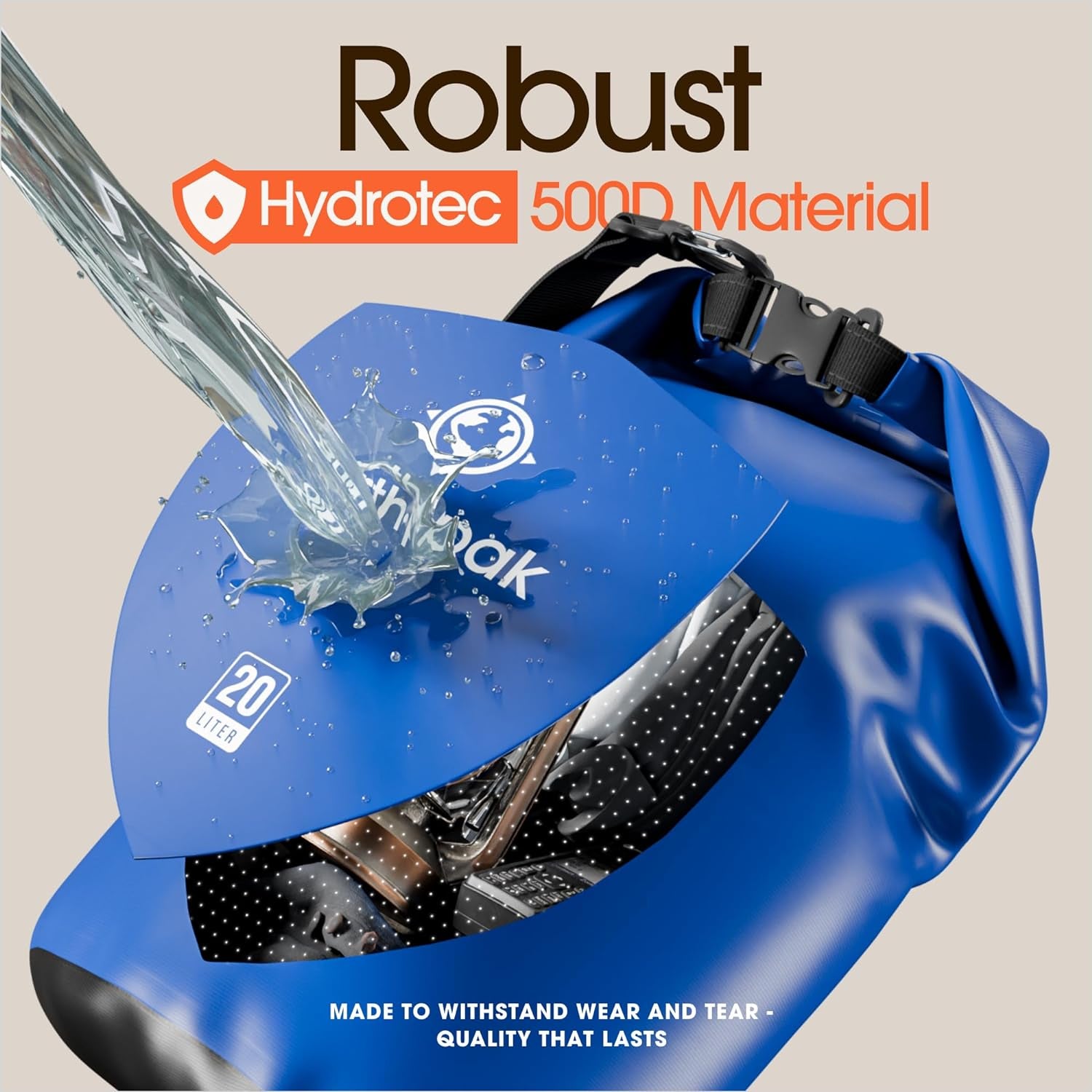 Waterproof Dry Bag - Roll Top Waterproof Backpack Sack  with Waterproof Phone Case