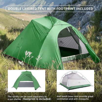 Camping Tent Waterproof Professional Tent Ultralight Trekking Tent 4 Seasons Tent 3 People Outdoor Camping Lightweight Tent Backpacking Cycling Hiking | with Footprint, Free Standing, Dome, Camping, Hiking, Waterproof