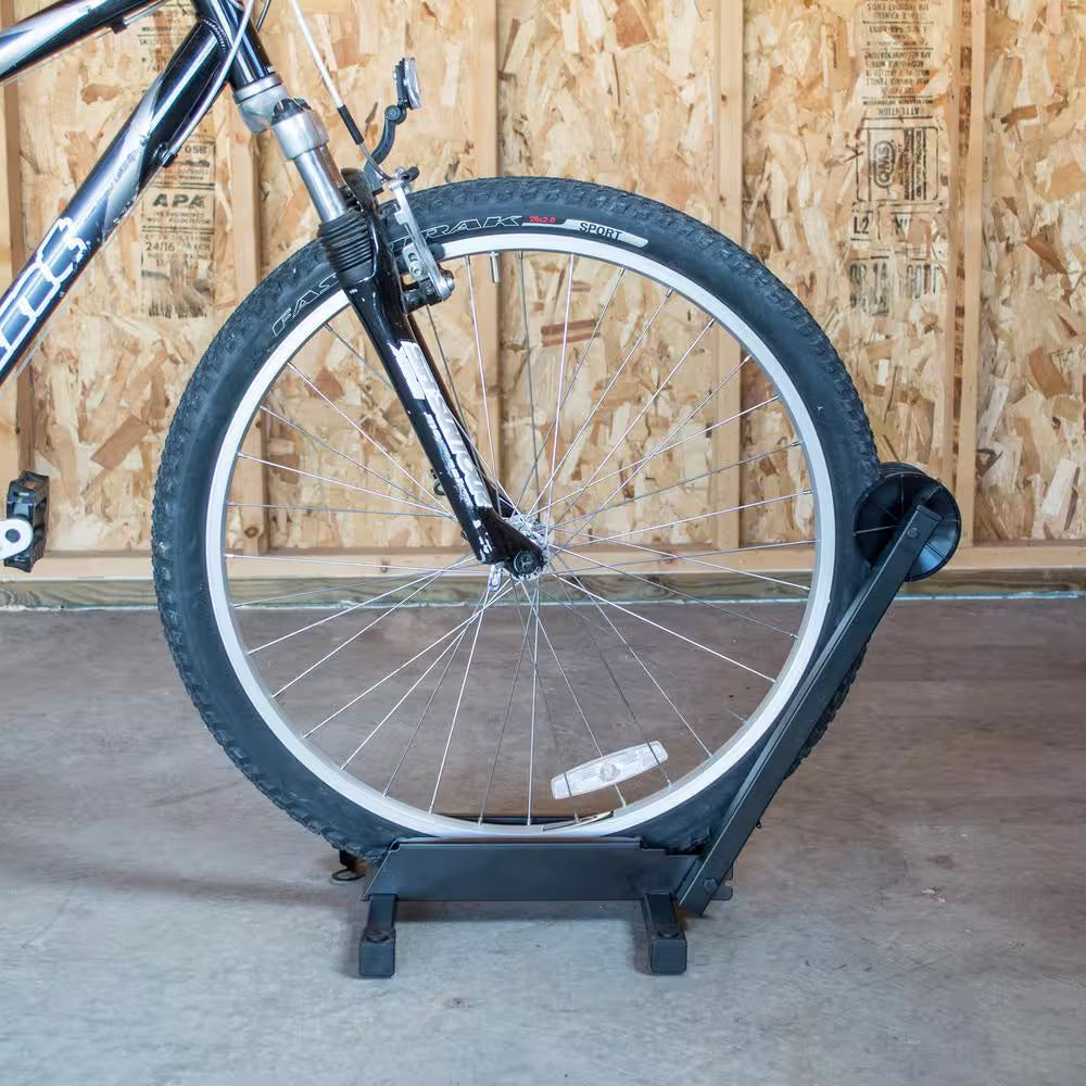 Black 1-Bike Portable Floor Stand Garage Bike Rack
