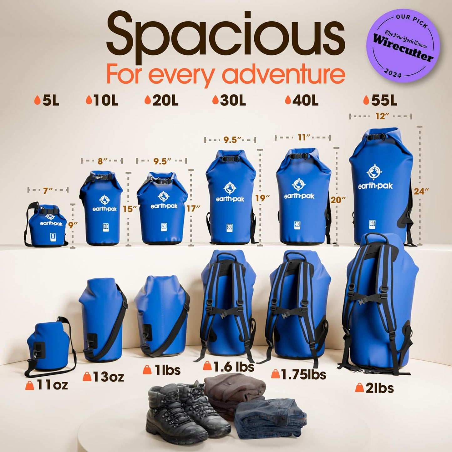 Waterproof Dry Bag - Roll Top Waterproof Backpack Sack  with Waterproof Phone Case