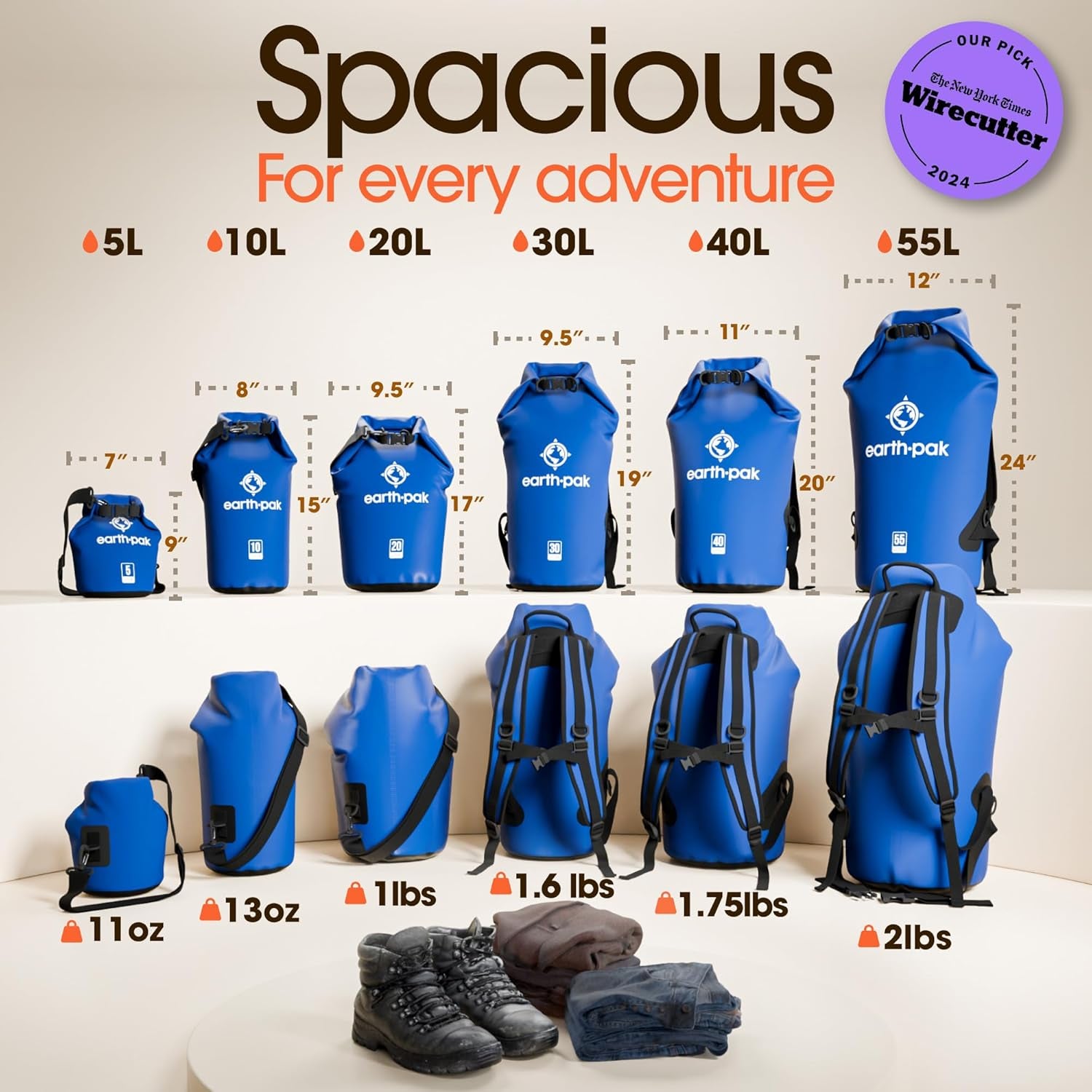 Waterproof Dry Bag - Roll Top Waterproof Backpack Sack  with Waterproof Phone Case