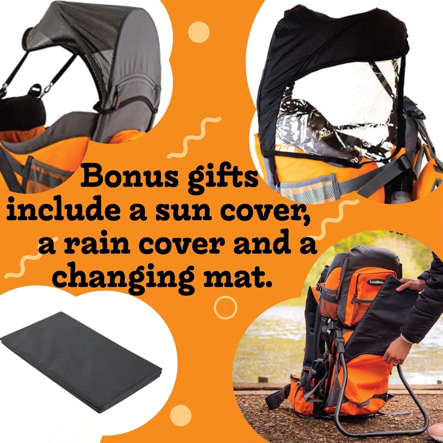 Hiking Baby Carrier Backpack with Hood