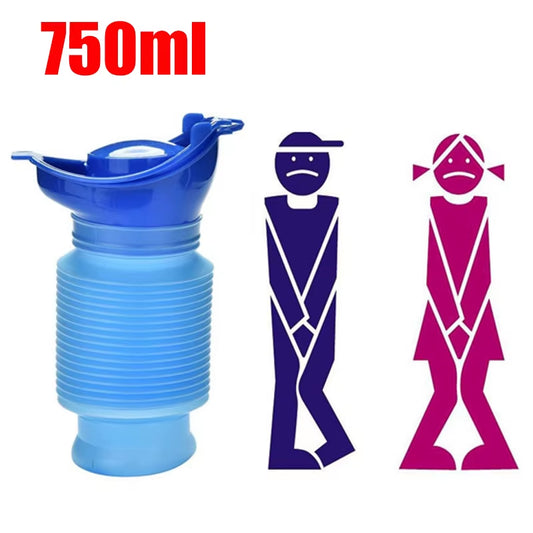 750Ml Adult Urinal Portable Shrinkable Personal Mobile Toilet Potty Women Kid Pee Bottle for Outdoor Car Travel Traffic Camping