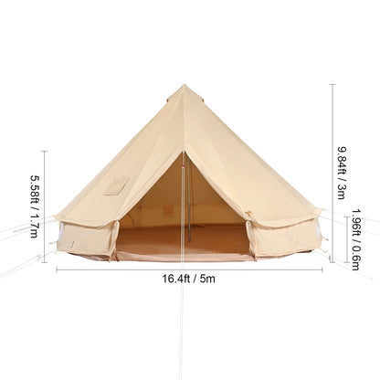 Canvas Bell  4-Season Camping Yurt Tent with Stove Jack