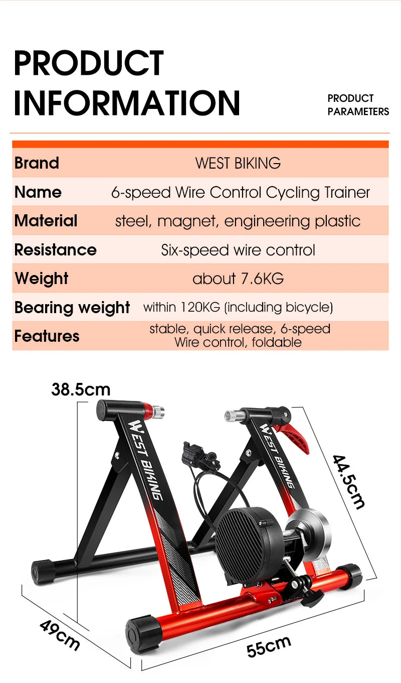 6 Speed Indoor Magnetic Resistance Cycling Trainer